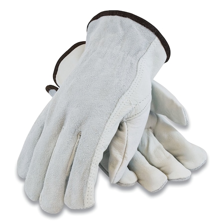 Pip Drivers Gloves, Top-Grain Cowhide Leather; Shoulder-Split Cowhide Leather, Keystone Thumb, Gray, S 68-PK-161SB/S
